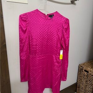 Aqua Fuchsia Polka Dot Blouse